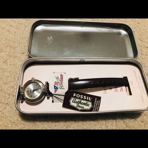 Fossil leather strap watch